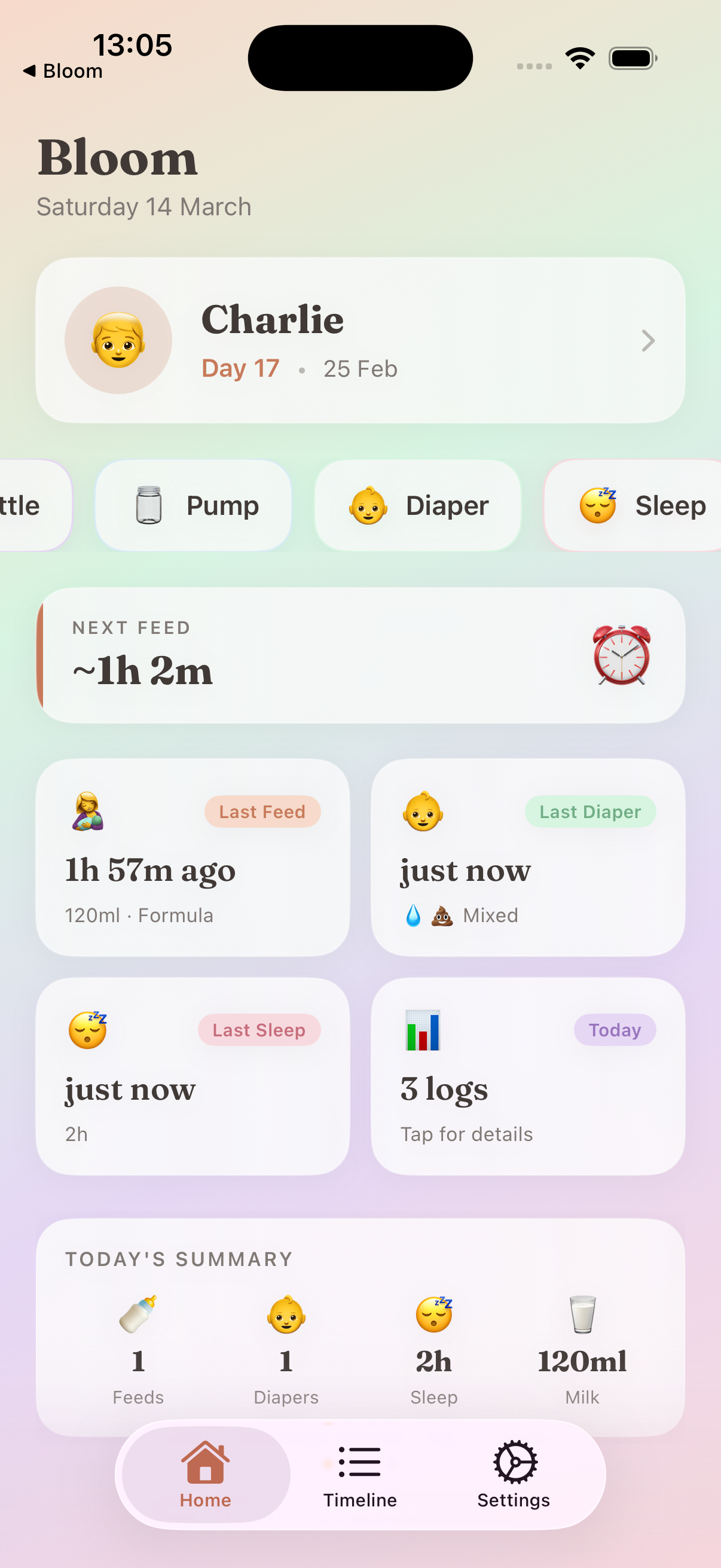 Bloom home dashboard